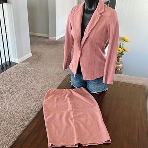 Fashion Nova Pencil skirt and blazer suit size medium color blush pink